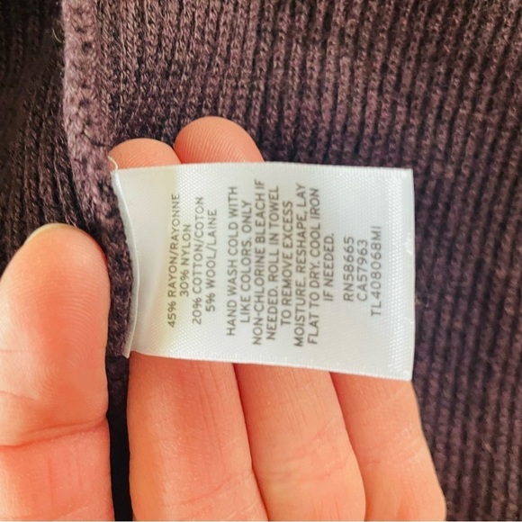 Leith NWT Dark Purple Ribbed Knit Duster Cardigan - Picture 10 of 15